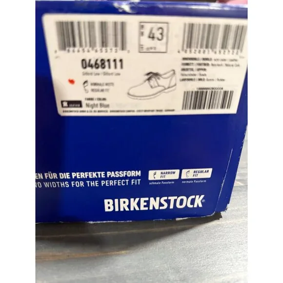 Birkenstock Unisex Pasadena Night Blue Suede Lace-Up Shoes EU Size 43 Normal Fit - Picture 4 of 10